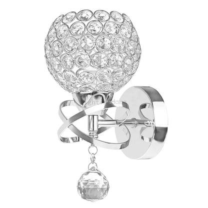 Applique Murale Cristal E14 – Style Moderne & Rétro, Or ou Argent