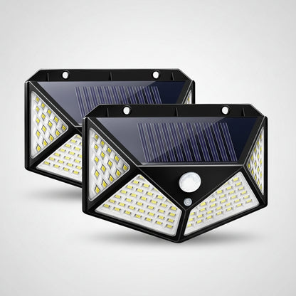 Applique Solaire Extérieure LED – Détection de Mouvement, 4 Faces, Étanche