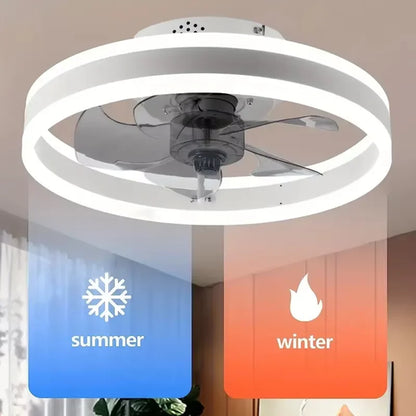 Ventilateur de Plafond LED Dimmable – Silencieux, 6 Modes, Télécommande, Réversible