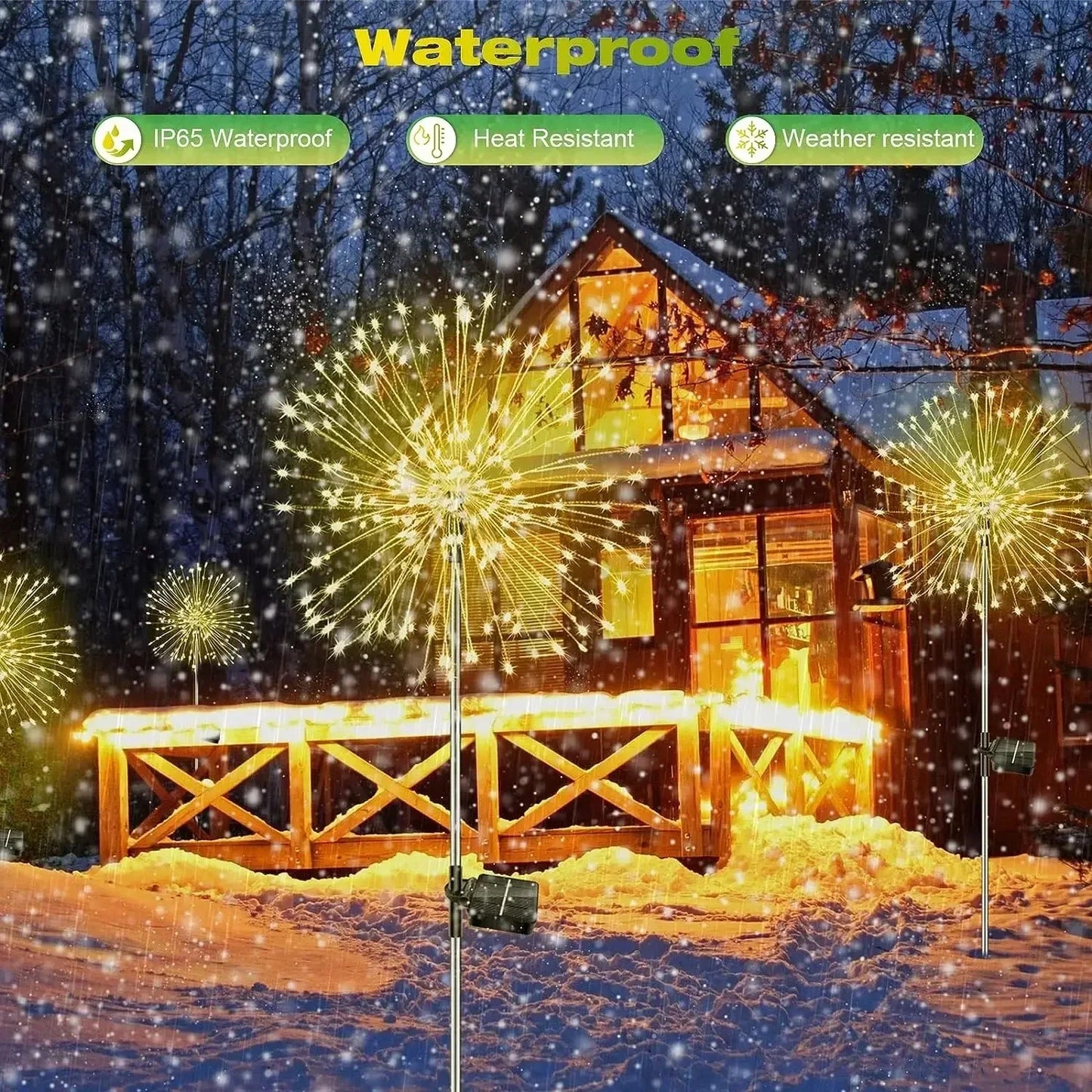 Lumière Solaire Feu d'Artifice LED – 60 LED, Décoration Jardin, IP64