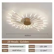 Plafonnier LED Moderne Design Éventail - Acrylique Nordique pour Salon, Chambre & Enfant