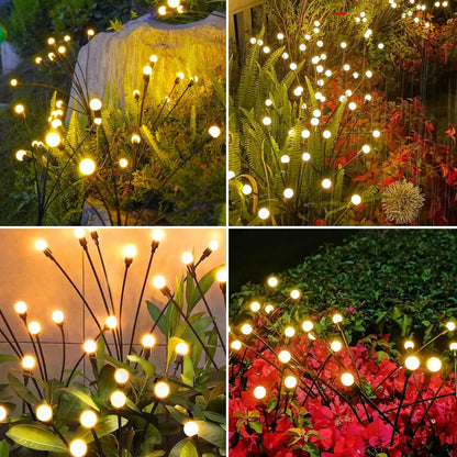 Lumière Solaire Luciole Jardin – 10 LED, Branches Flexibles, IP65, Allumage Automatique