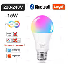 Ampoule LED Intelligente Tuya E14/GU10, RVB, WiFi/Zigbee/Bluetooth, Dimmable, Compatible Alexa & Google