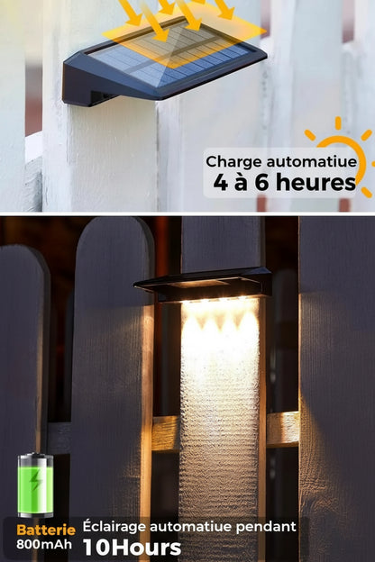 Pack 2 Spots Solaires Muraux LED – Clôture & Jardin, IP65, Allumage Automatique