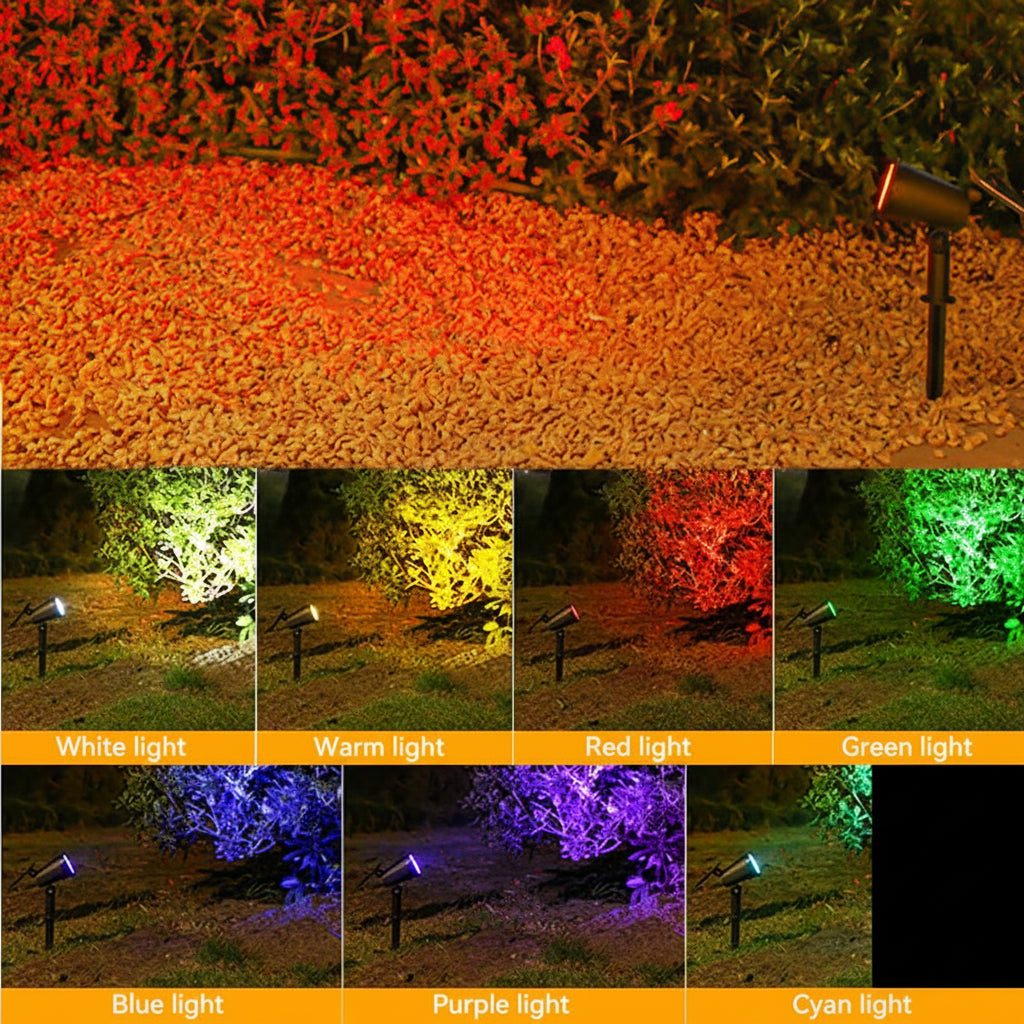 Spot Solaire LED Extérieur 9 LEDs – RGB, Blanc ou Chaud | DesignLumen