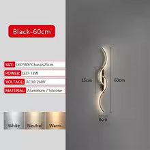 Applique Murale LED Longue Bande Dimmable avec Télécommande - Design Moderne pour Salon, Chambre & Chevet