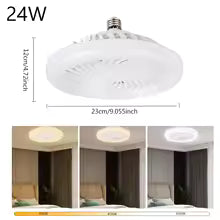Ventilateur de Plafond LED avec Télécommande et Lumière E27 - 24-80W