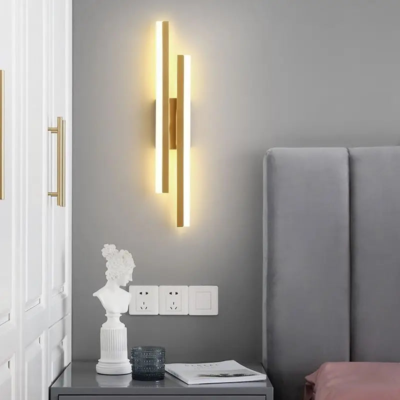 LED Schlafzimmer Wandlampe Wandleuchte Kupferrohr Acryl Lampenschirm