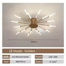 Plafonnier LED Moderne Design Éventail - Acrylique Nordique pour Salon, Chambre & Enfant