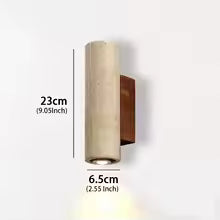 Applique Murale LED Wabi Sabi Jaune Marbre - Style Japonais pour Chevet, Salon, Escalier (Tailles 16-32cm)