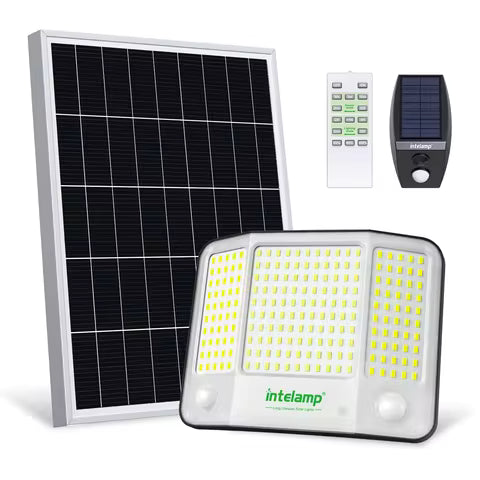 Lampe Solaire Extérieure Intelamp Puissante 4000LM avec Détection de Mouvement 180° - Jardin & Cour