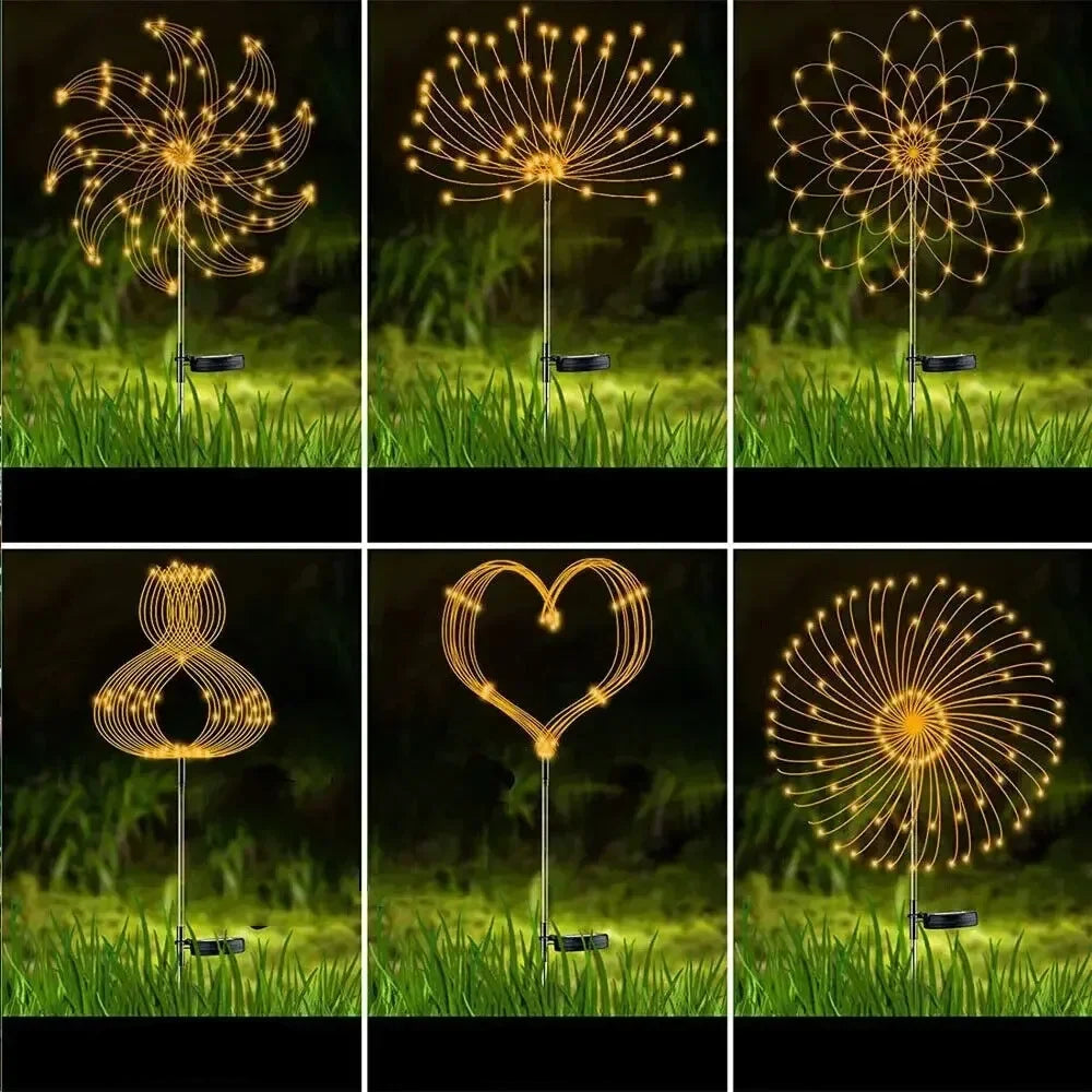 Lumière Solaire Feu d'Artifice LED – 60 LED, Décoration Jardin, IP64