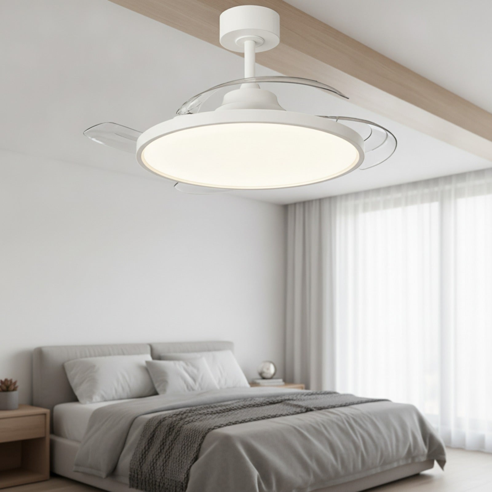 Plafonnier LED Jelena avec Ventilateur Rétractable Intelligent - 42 Pouces