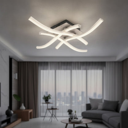 Plafonnier LED Design Courbé Moderne pour Salon et Chambre - 12W/18W/24W