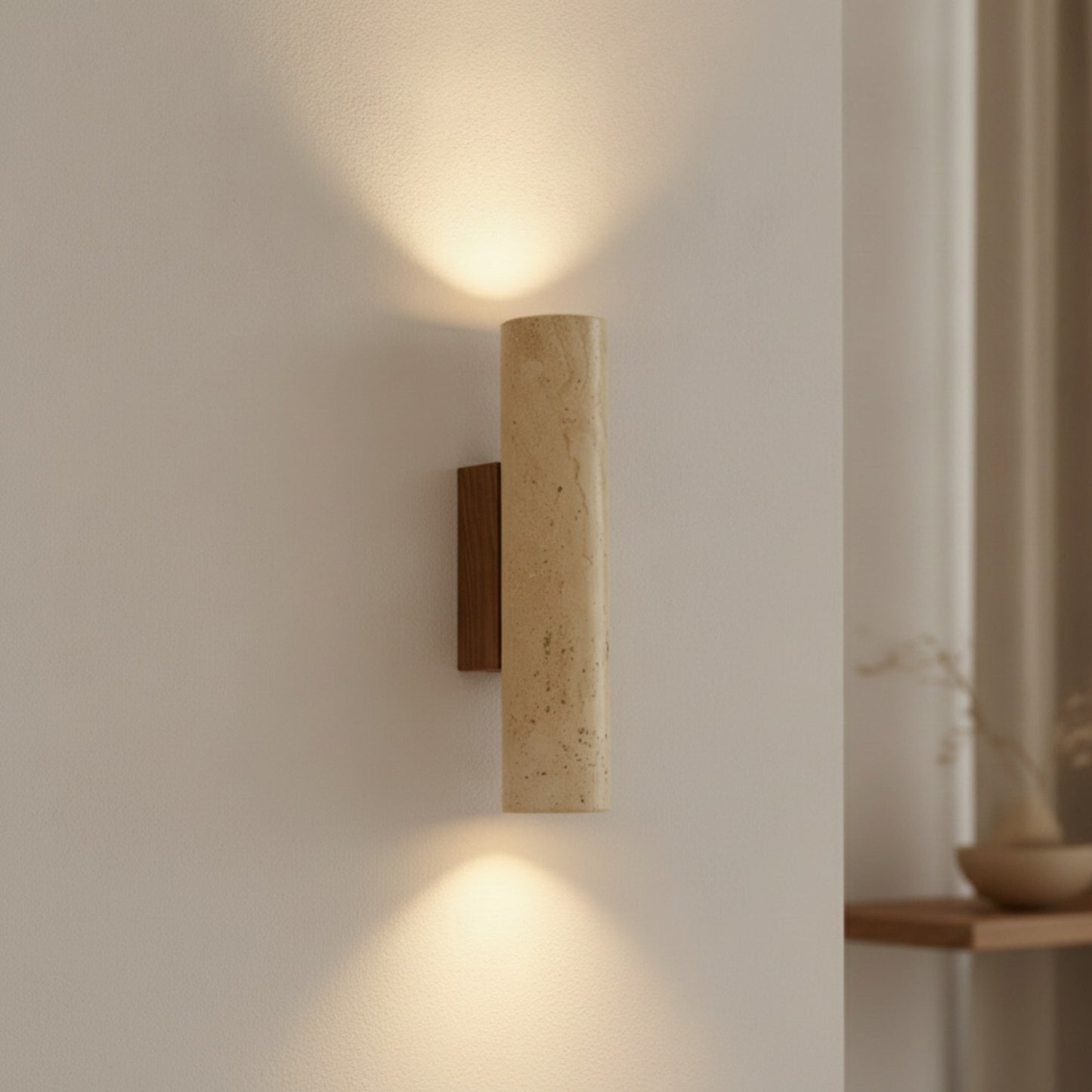 Applique Murale LED Wabi Sabi Jaune Marbre - Style Japonais pour Chevet, Salon, Escalier (Tailles 16-32cm)