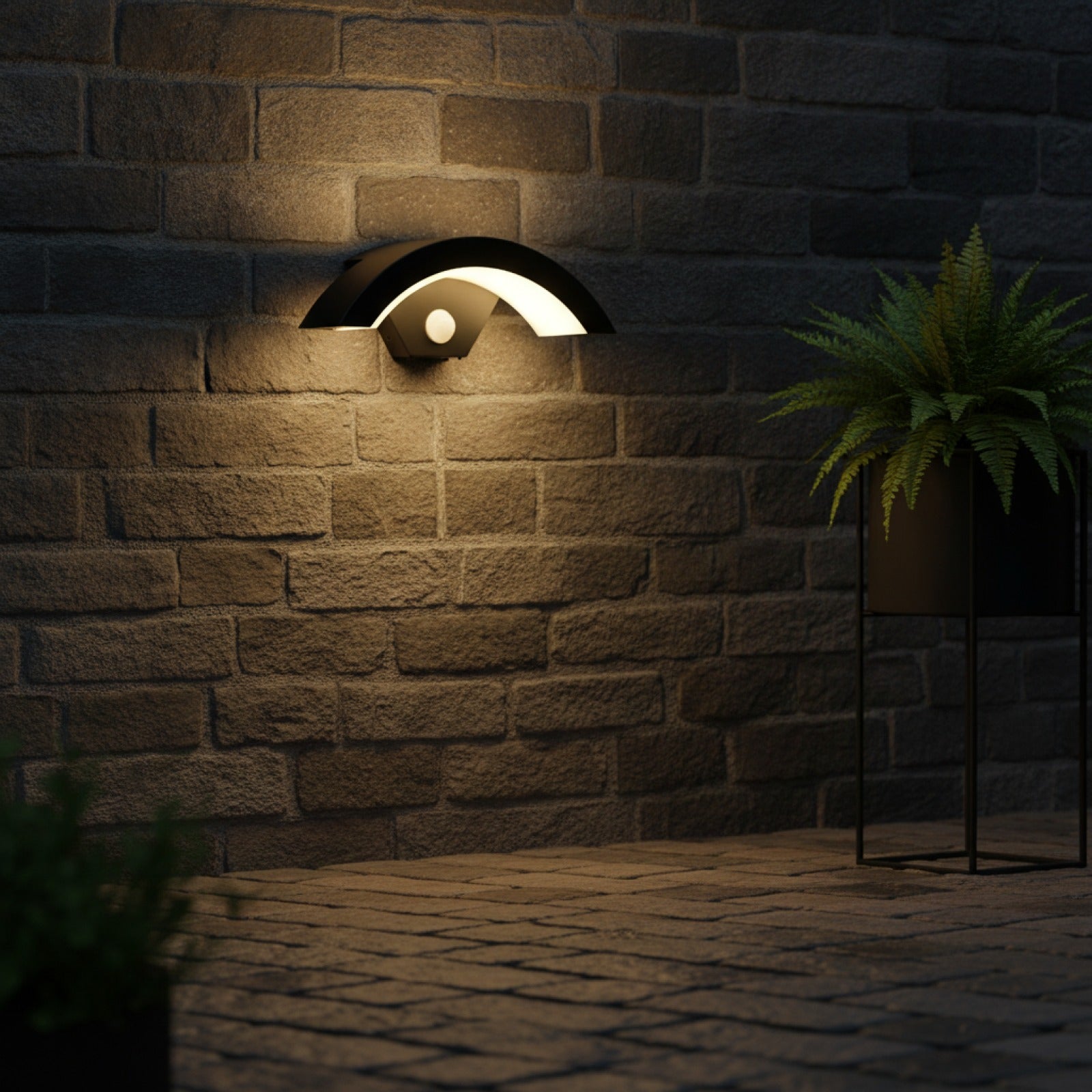 Applique Murale LED Moderne Noire 24W avec Capteur de Mouvement - Lumière Chaude 3000K pour Extérieur et Couloir