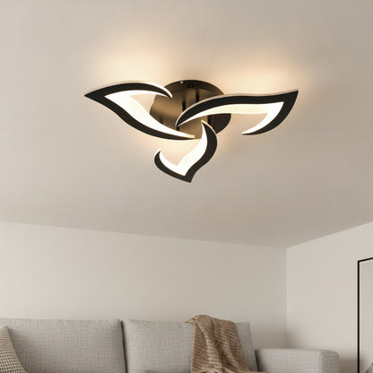 Plafonnier LED Dimmable 35W avec Télécommande - Design Acrylique Noir, Température de Couleur Ajustable 3000K-6500K