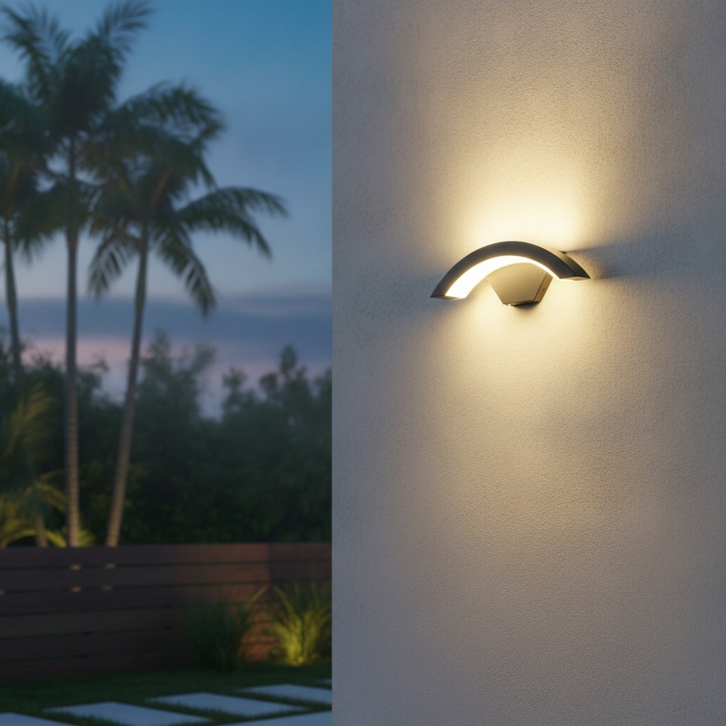 Applique Murale LED Extérieure Moderne 24W Blanc Chaud 3000K pour Jardin et Terrasse