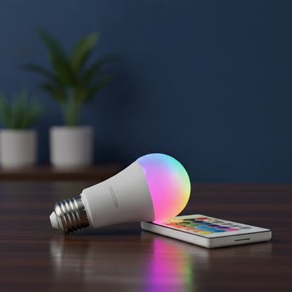 Ampoule LED RGB E27 10W avec Télécommande - Changement de Couleur