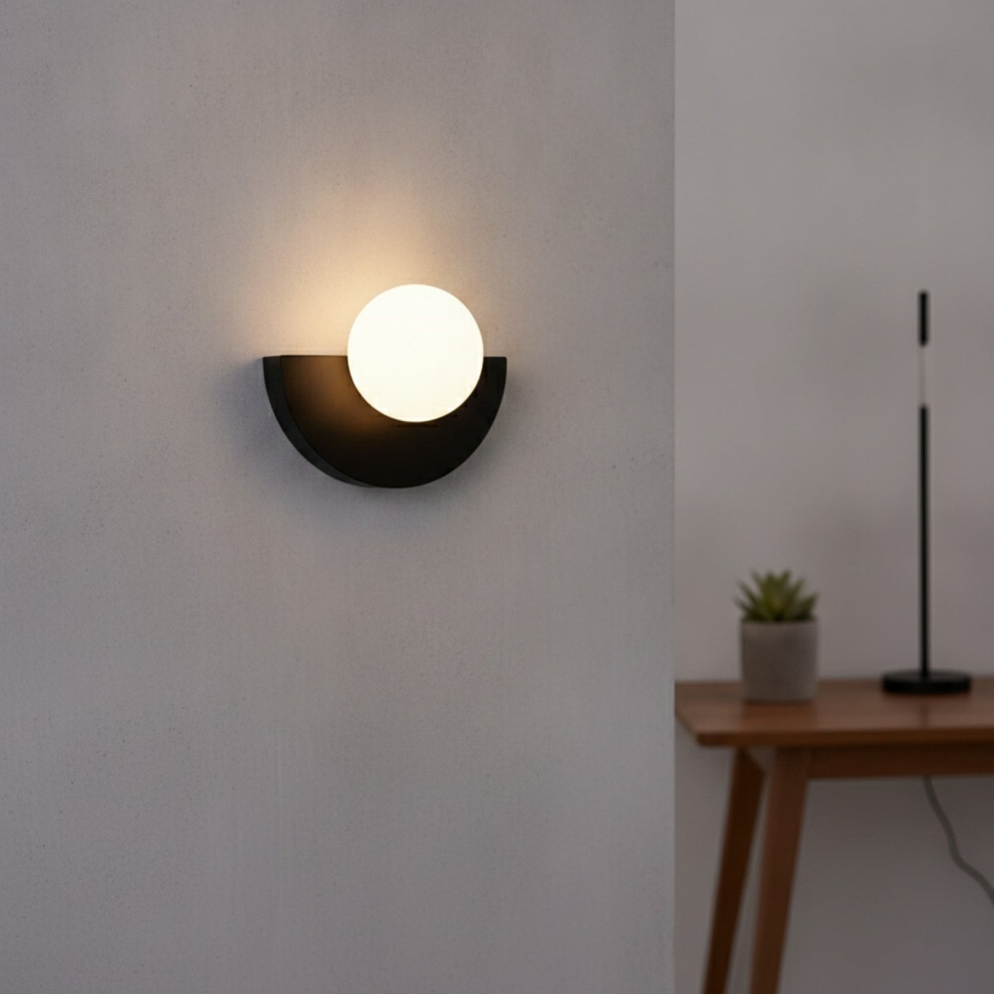 Applique Murale LED Ronde avec Abat-jour Boule - Idéale Chambre, Couloir, Décoration Intérieure