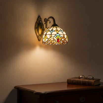 Applique Murale Vintage Tiffany - Lampe Dôme Faite Main pour Salon, Escalier, Chambre