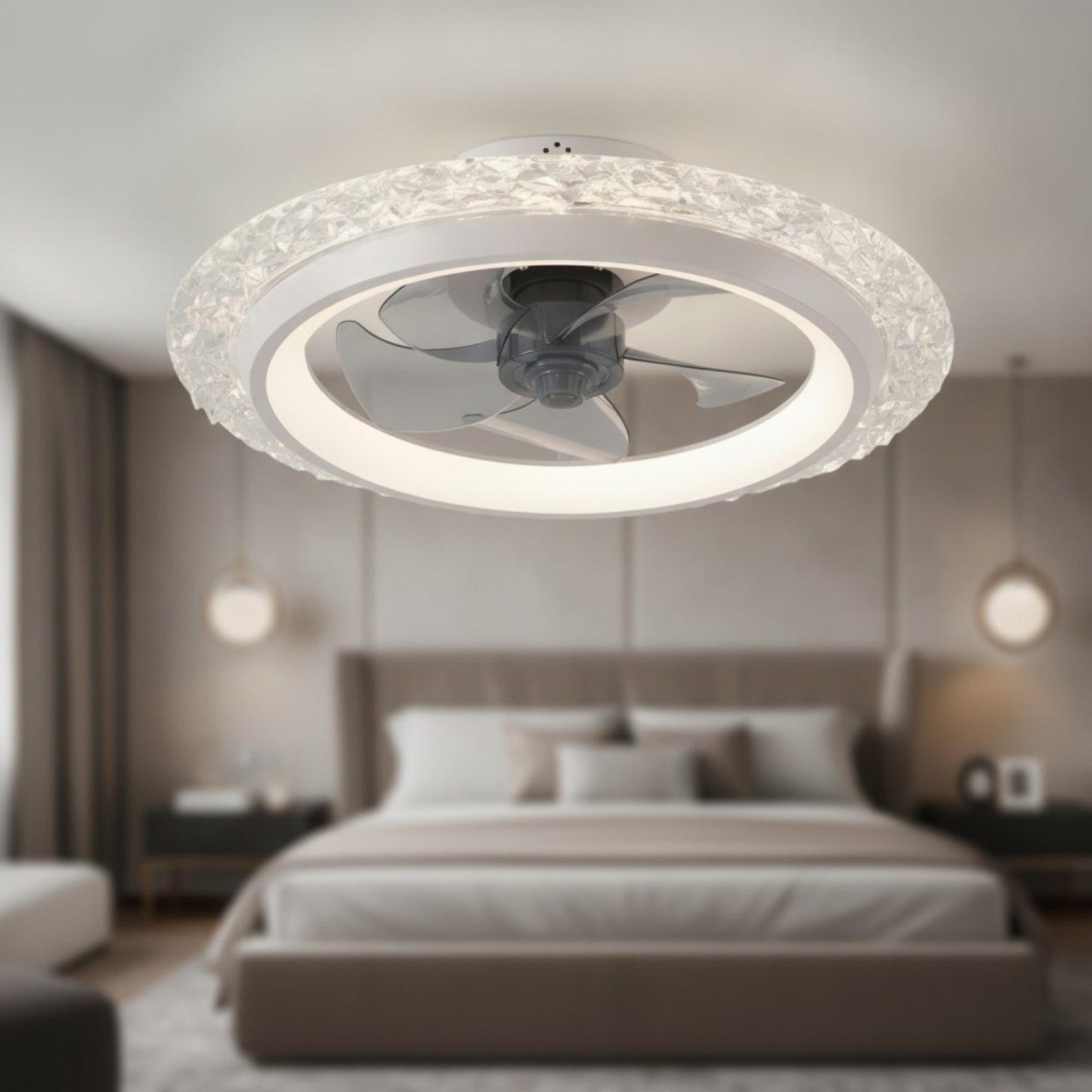 Ventilateur de Plafond Moderne Silencieux avec Lumière LED et Télécommande - 6 Vitesses