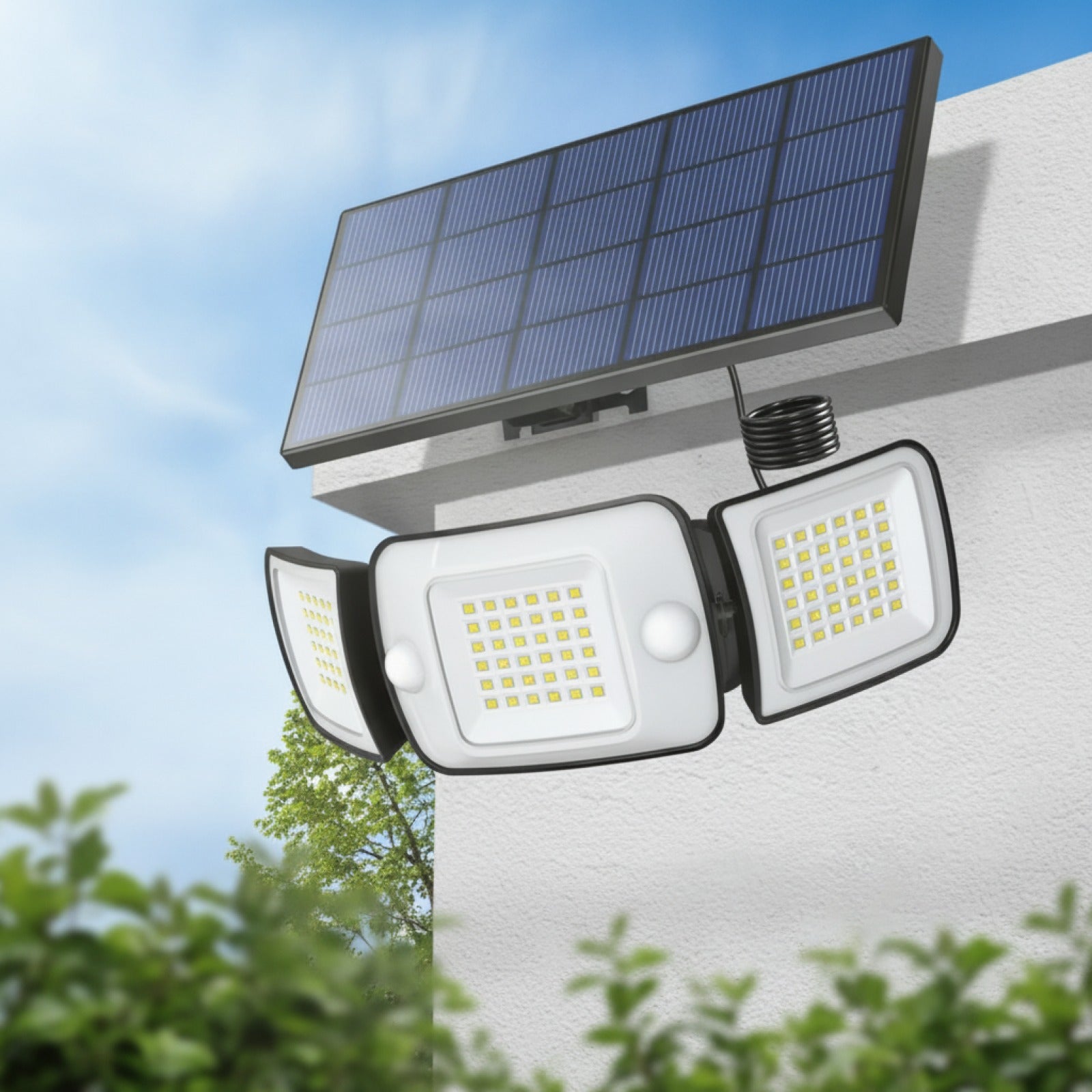 Lampe Solaire Extérieure Intelamp Puissante avec Détecteur de Mouvement - Idéale Jardin, Cour, Allée