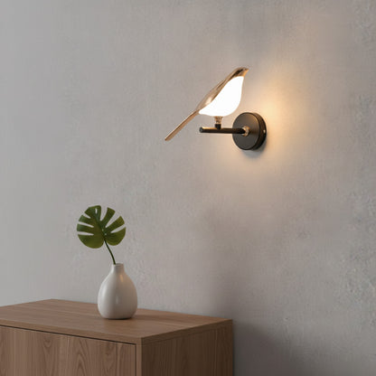 Applique Murale LED Design Oiseau Doré Style Nordique pour Salon et Chambre