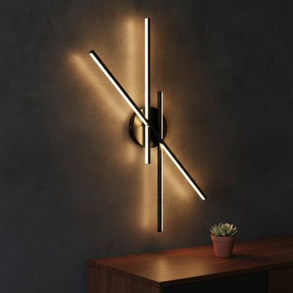 Applique Murale LED Moderne 24W - Noir, 3000K pour Intérieur (Salon, Chambre, Escalier)
