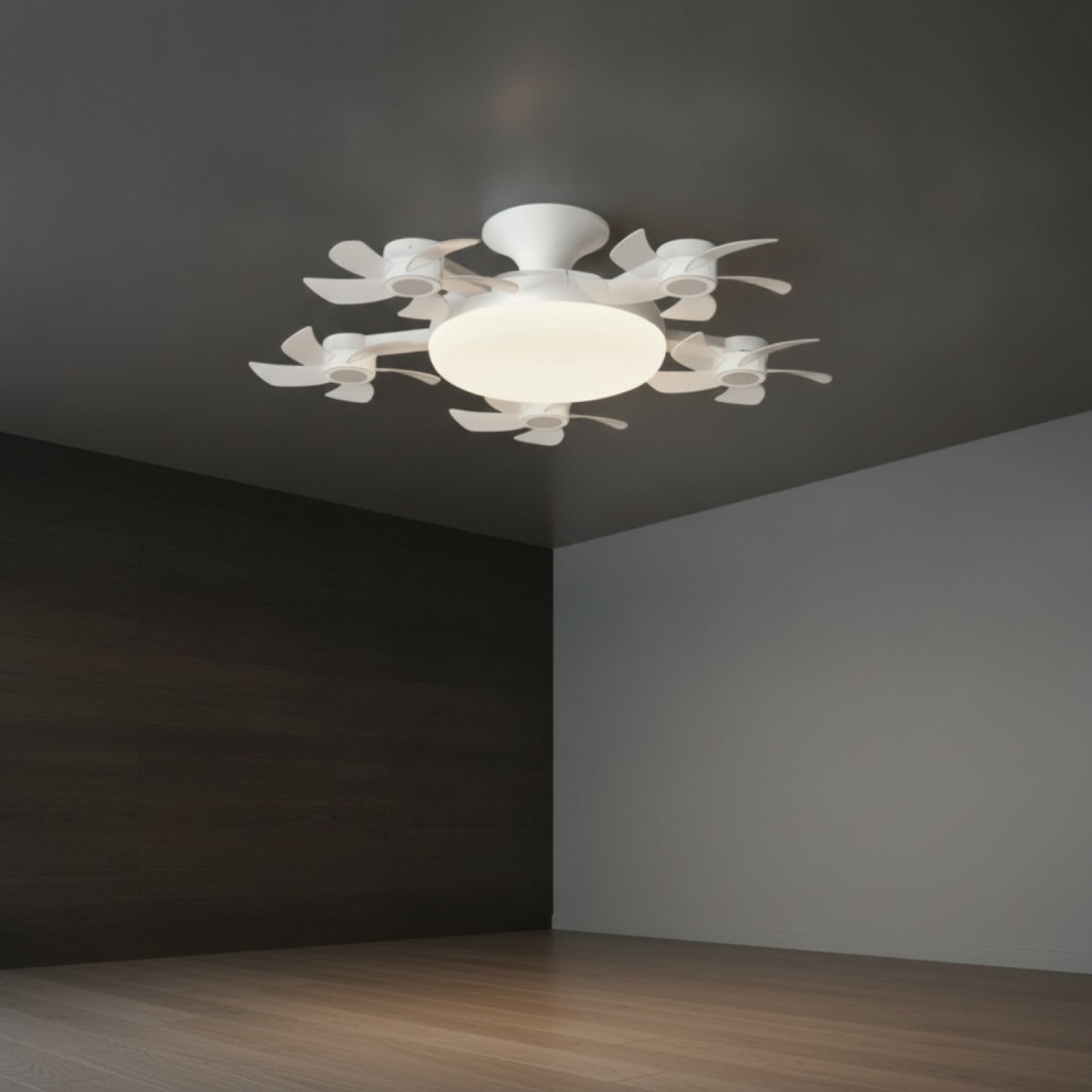 Ventilateur de Plafond Silencieux LED Dimmable avec Télécommande - 3, 4 ou 5 Têtes