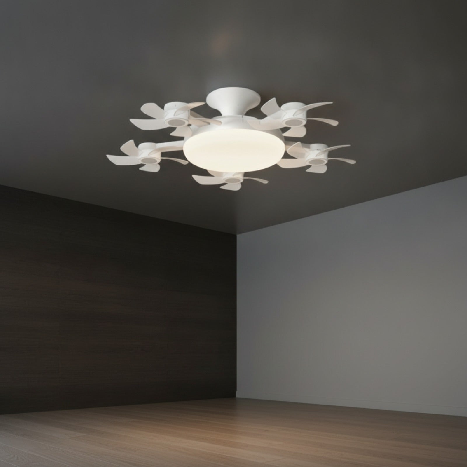 Ventilateur de Plafond Silencieux LED Dimmable avec Télécommande - 3, 4 ou 5 Têtes