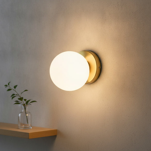 Applique Murale Moderne Boule Verre 15cm E27 - Salon, Chambre, Couloir