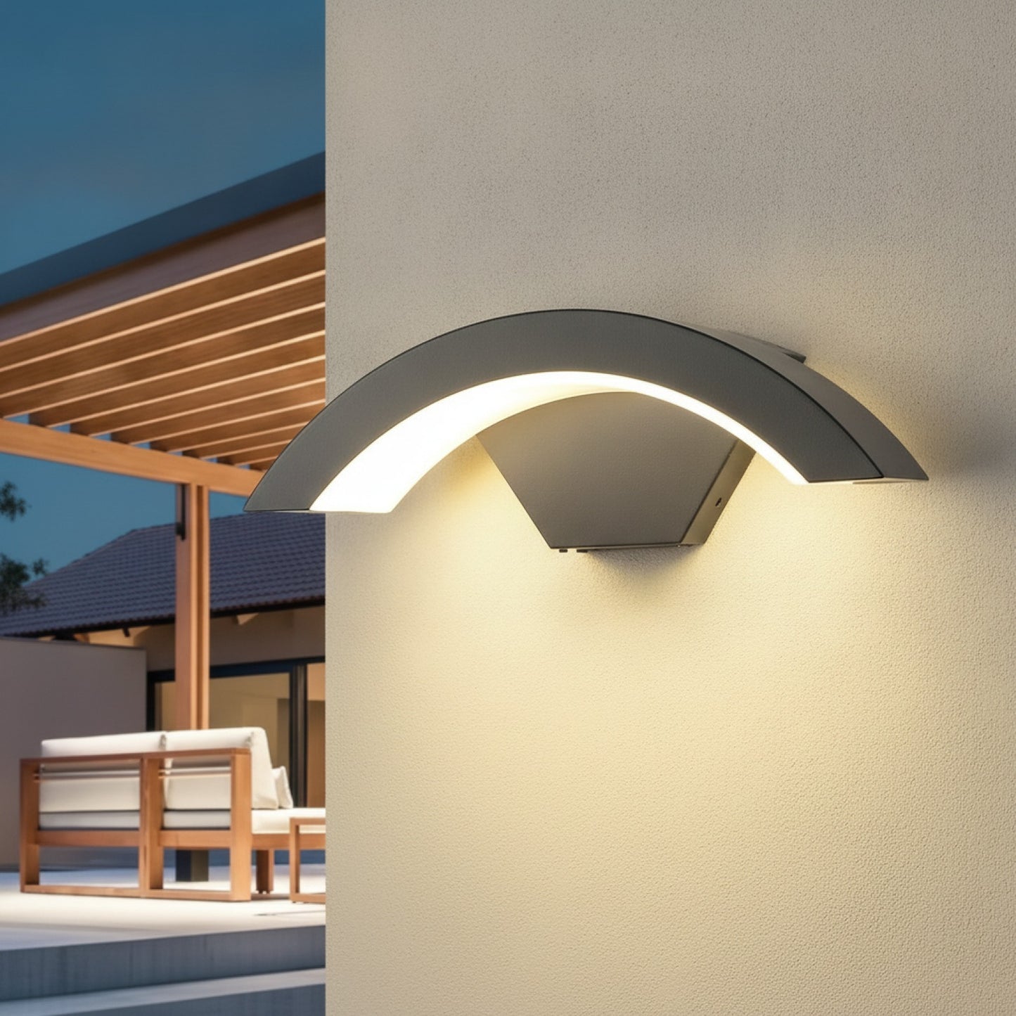 Applique Murale LED Extérieure Moderne 24W Blanc Chaud 3000K pour Jardin et Terrasse
