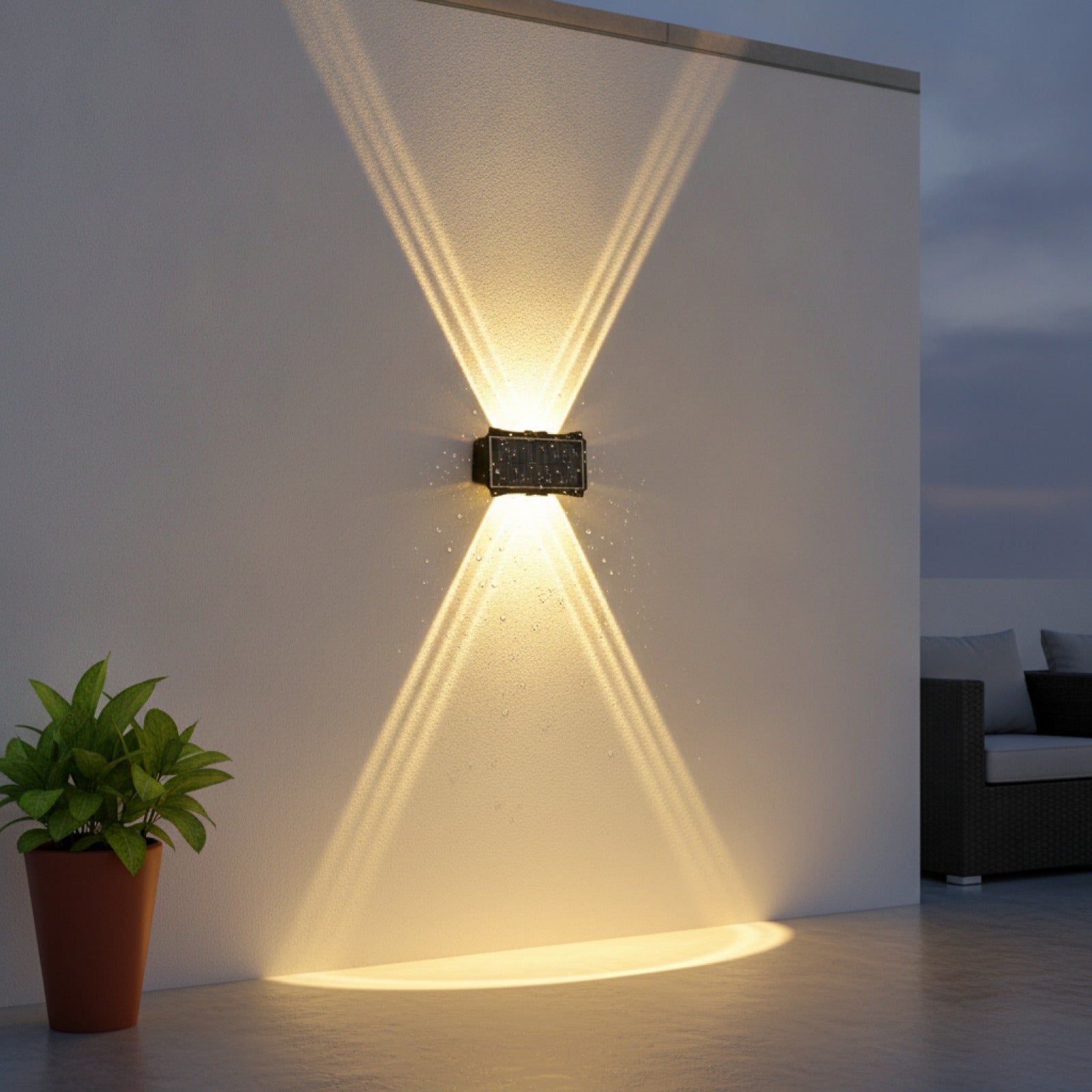 Lampe Murale Solaire LED Étanche - Éclairage Haut et Bas pour Jardin et Balcon