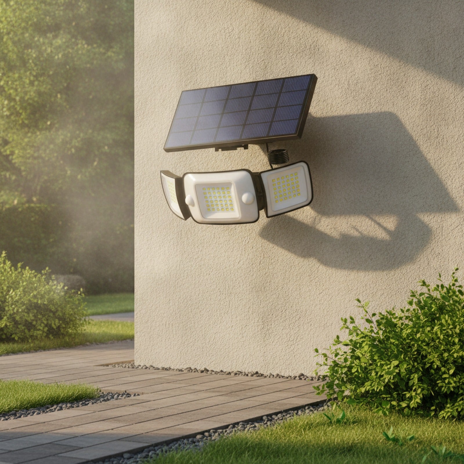 Lampe Solaire Extérieure Intelamp Puissante avec Détecteur de Mouvement - Idéale Jardin, Cour, Allée