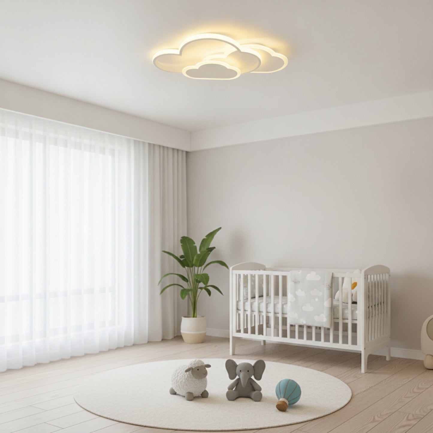 Plafonnier LED Nuage Moderne 3 Couleurs - Acrylique Salon, Chambre, Enfant (52x31cm)