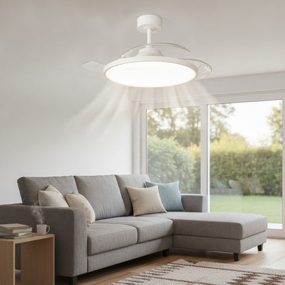Plafonnier LED Jelena avec Ventilateur Rétractable Intelligent - 42 Pouces