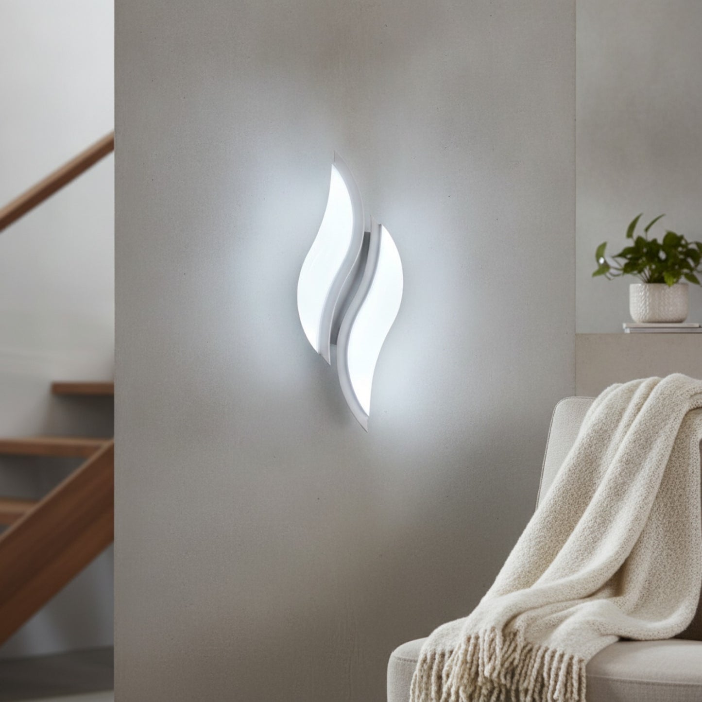 Applique Murale LED Moderne 12W Métal & Acrylique - Lumière Blanche 6500K pour Intérieur, Chambre, Escalier