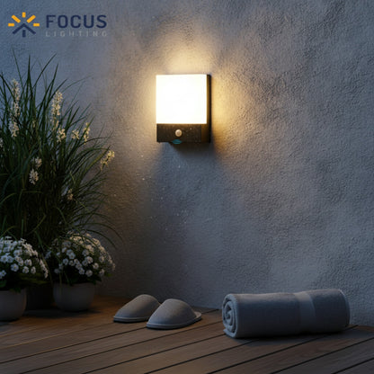 Applique Murale LED Extérieure Étanche avec Détecteur de Mouvement - Pour Terrasse, Cour, Balcon, Porte d'Entrée, Allée, Jardin