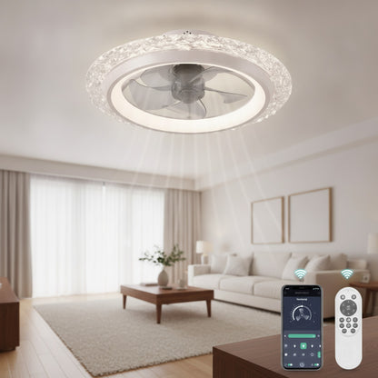Ventilateur de Plafond Moderne Silencieux avec Lumière LED et Télécommande - 6 Vitesses