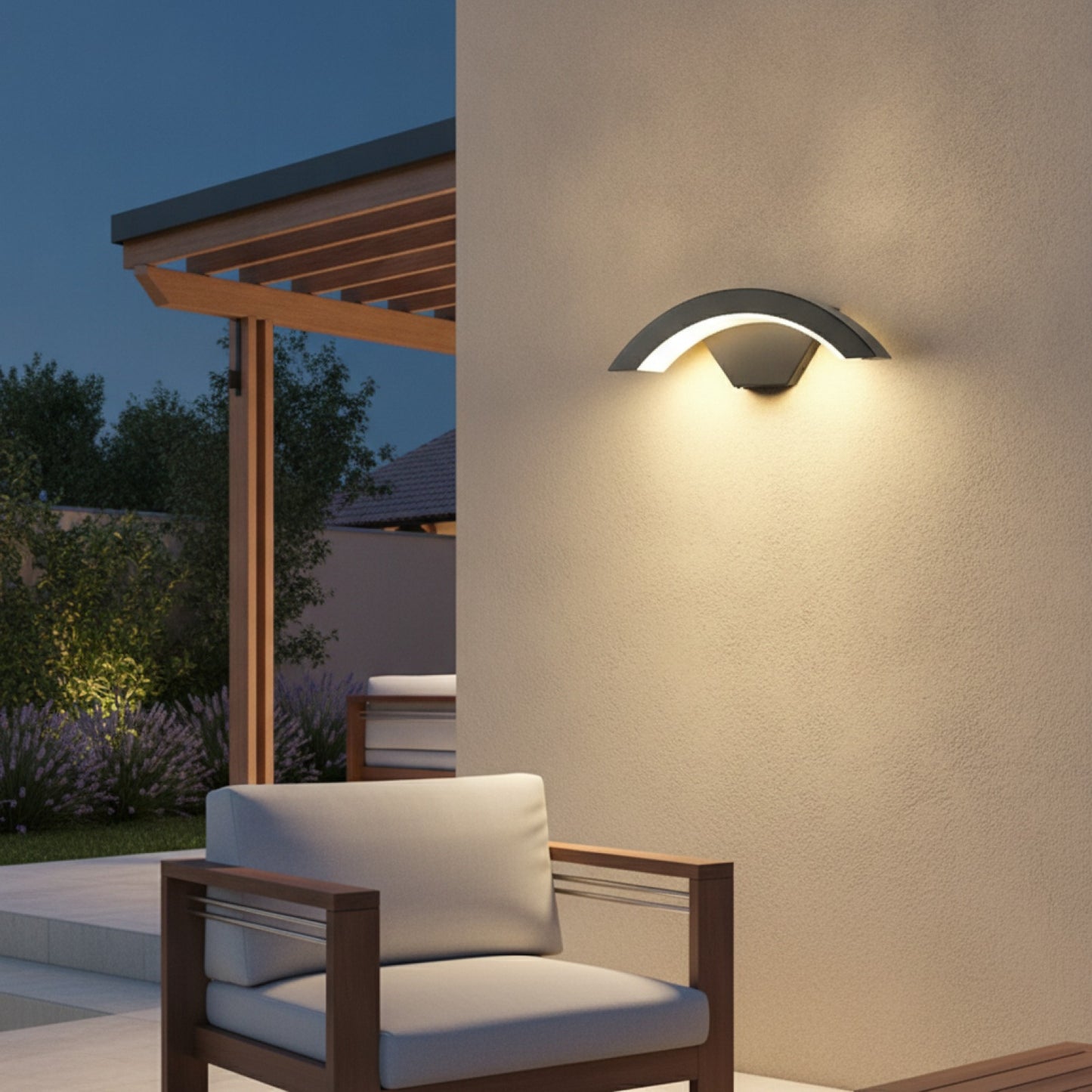 Applique Murale LED Extérieure Moderne 24W Blanc Chaud 3000K pour Jardin et Terrasse