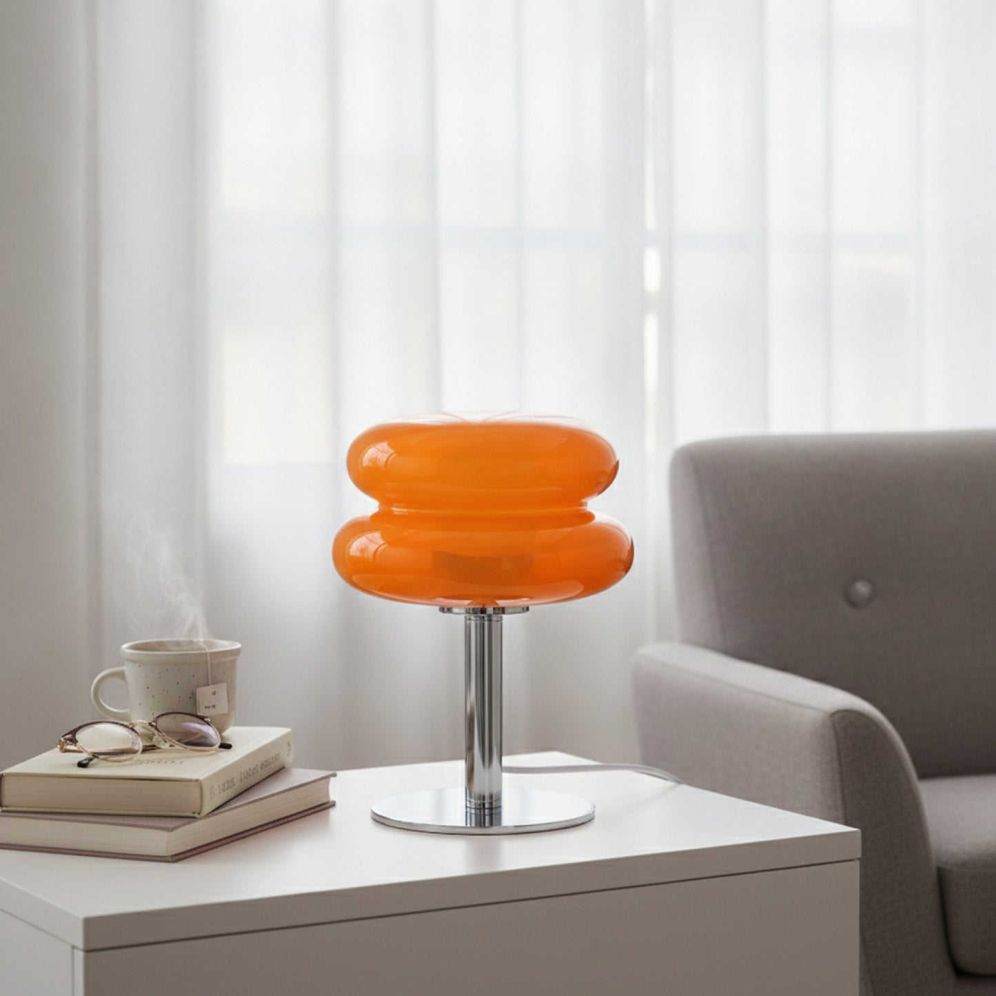 Lampe de Table Macaron en Verre : Ambiance & Protection des Yeux