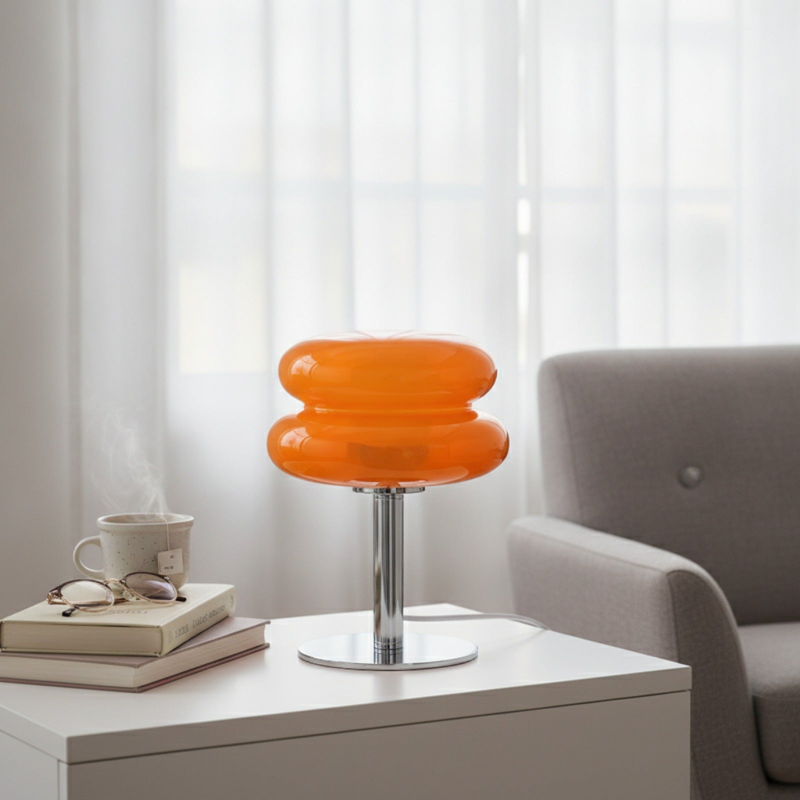 Lampe de Table Macaron en Verre : Ambiance & Protection des Yeux