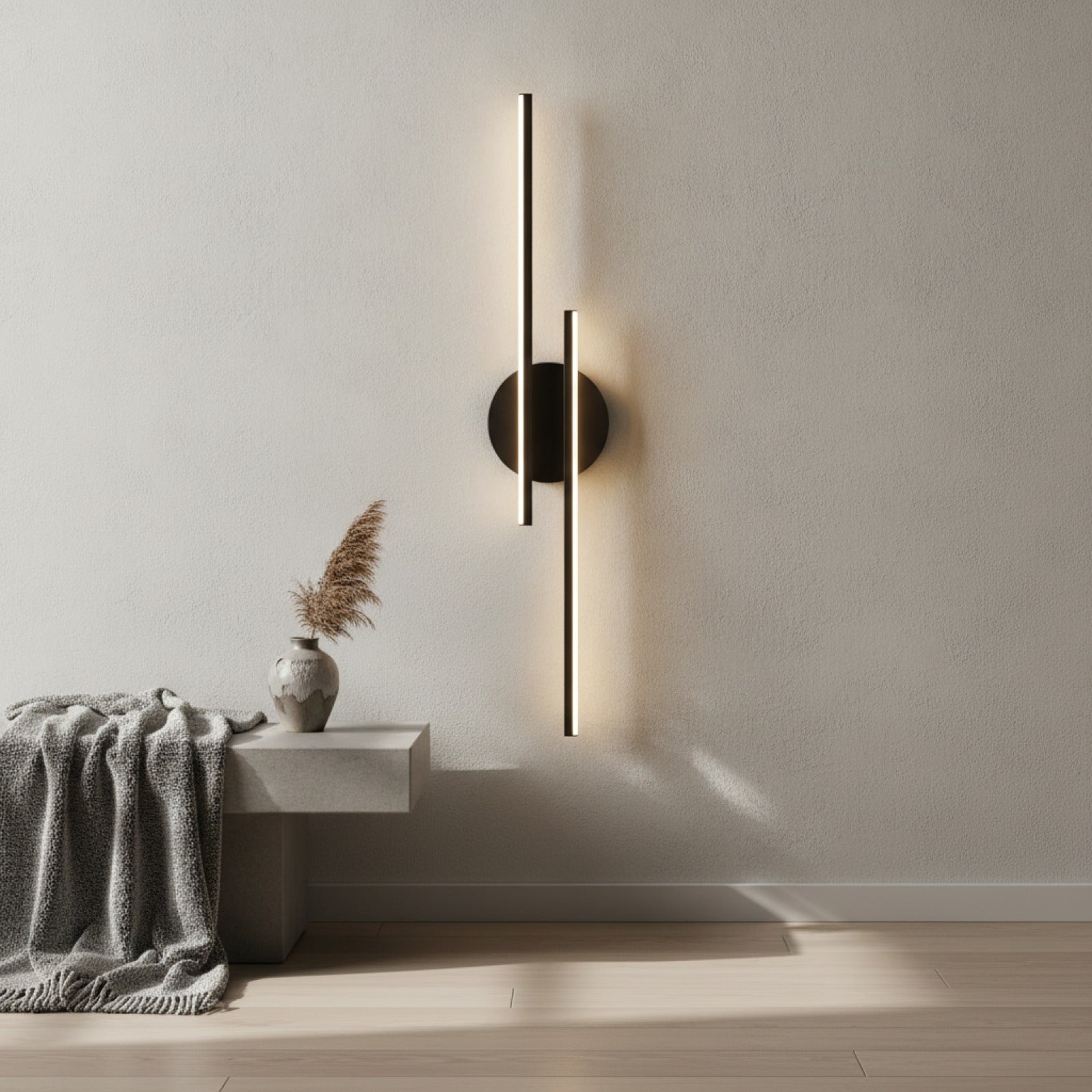 Applique Murale LED Moderne 24W - Noir, 3000K pour Intérieur (Salon, Chambre, Escalier)