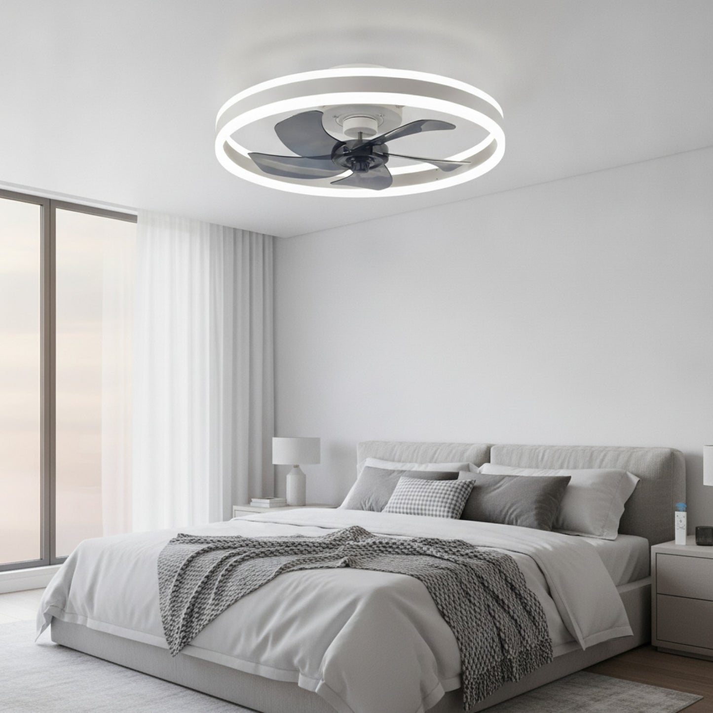 Ventilateur de Plafond LED Intelligent Jelena avec Télécommande - Moderne et Élégant pour Salon & Chambre