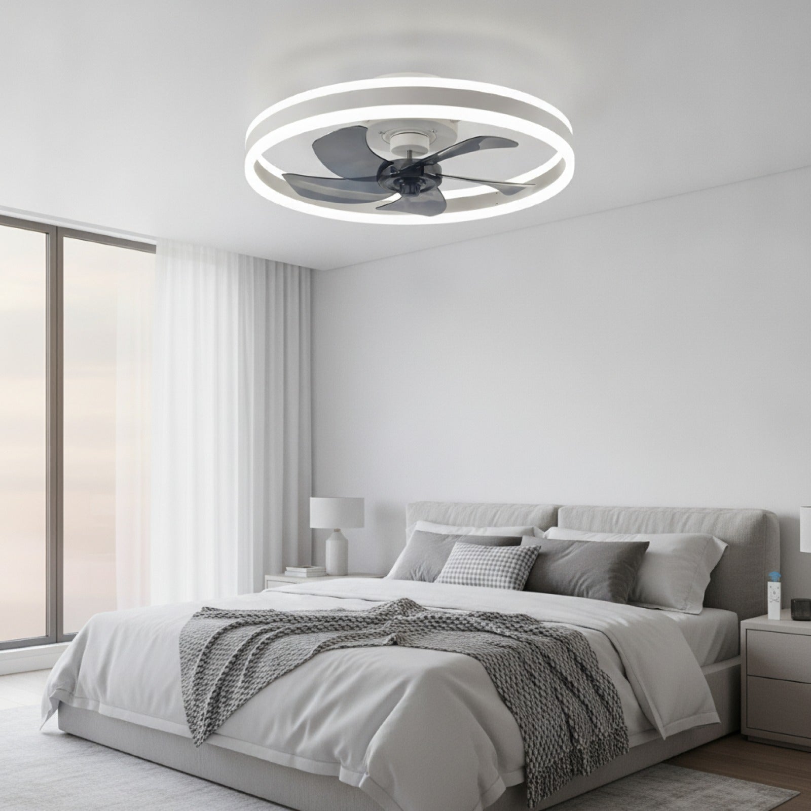 Ventilateur de Plafond LED Intelligent Jelena avec Télécommande - Moderne et Élégant pour Salon & Chambre