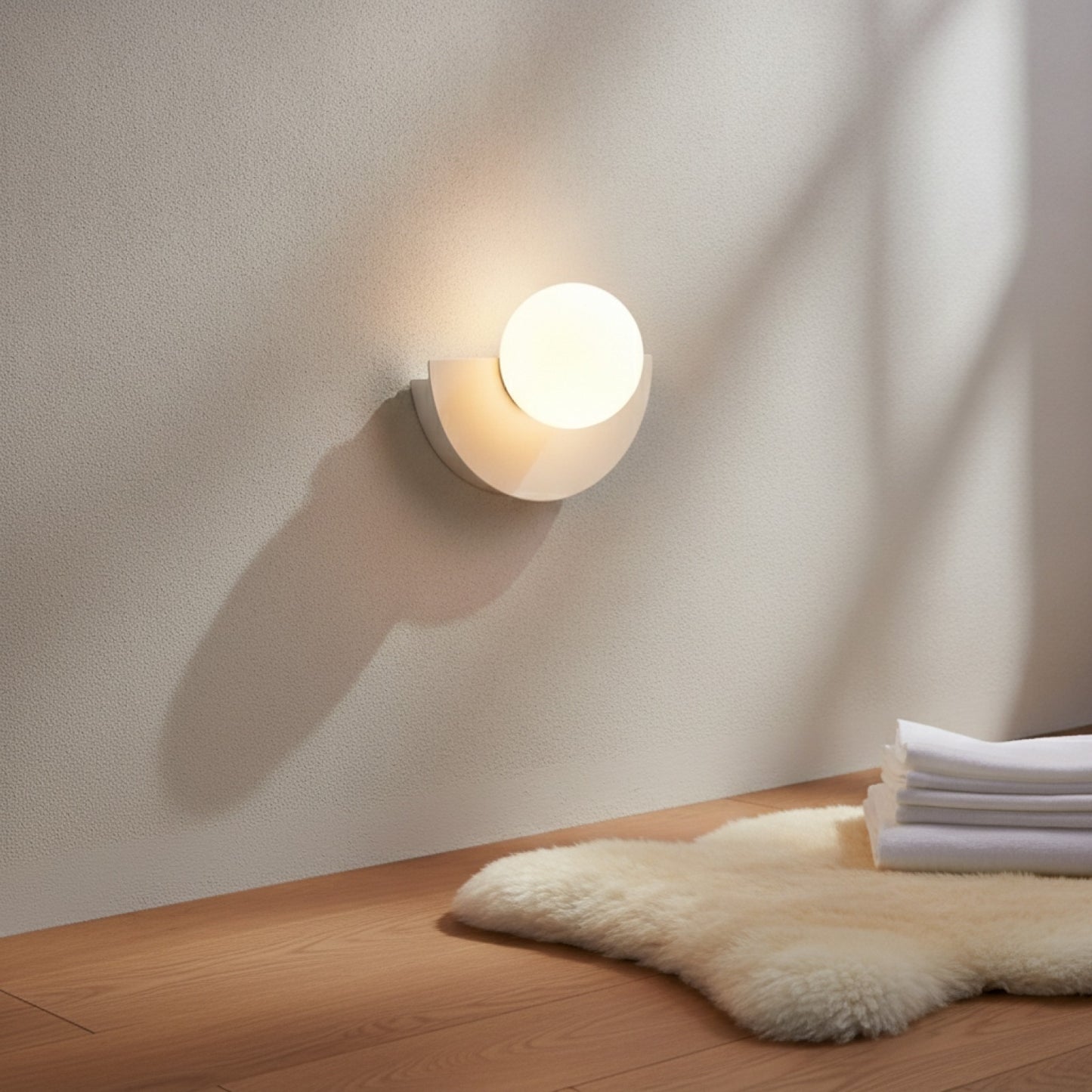 Applique Murale LED Ronde avec Abat-jour Boule - Idéale Chambre, Couloir, Décoration Intérieure