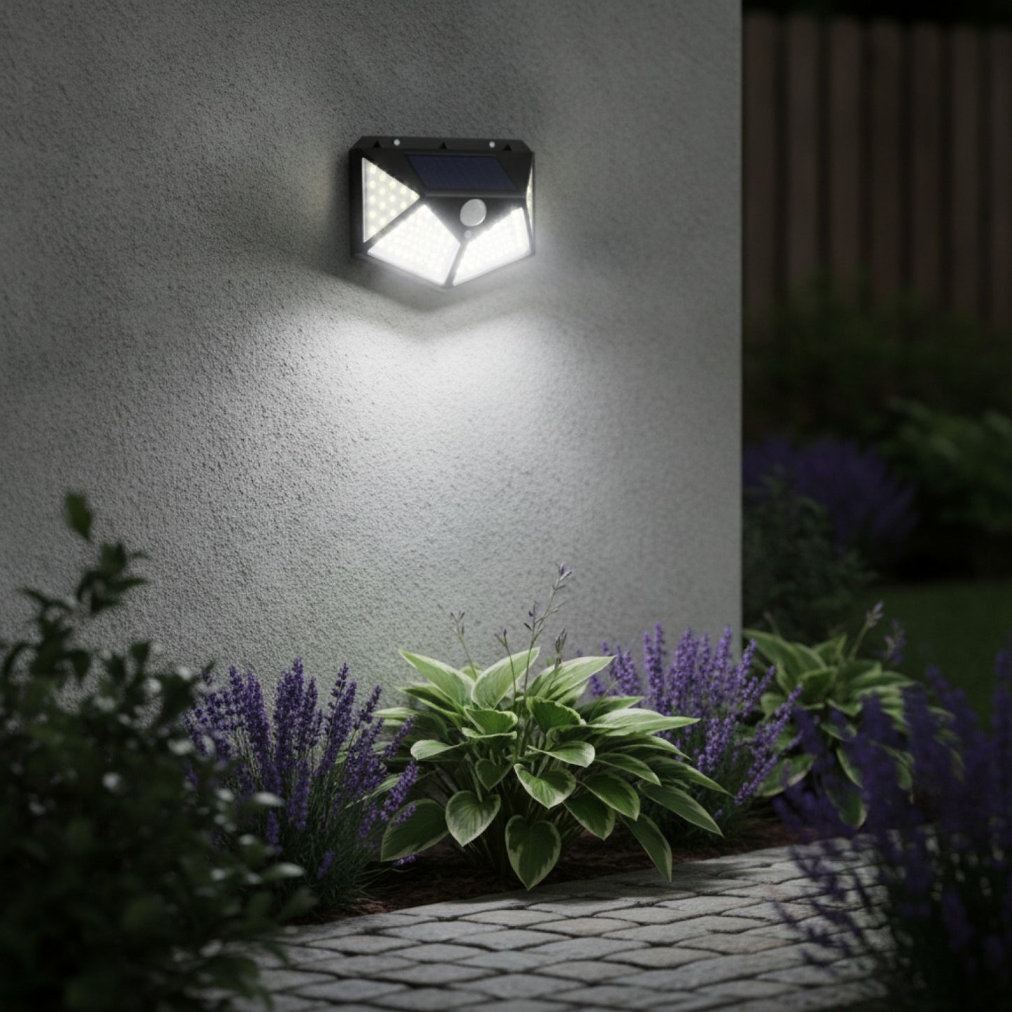 Applique Murale LED Extérieure 100 Leds avec Détecteur de Mouvement - Éclairage Jardin & Rue