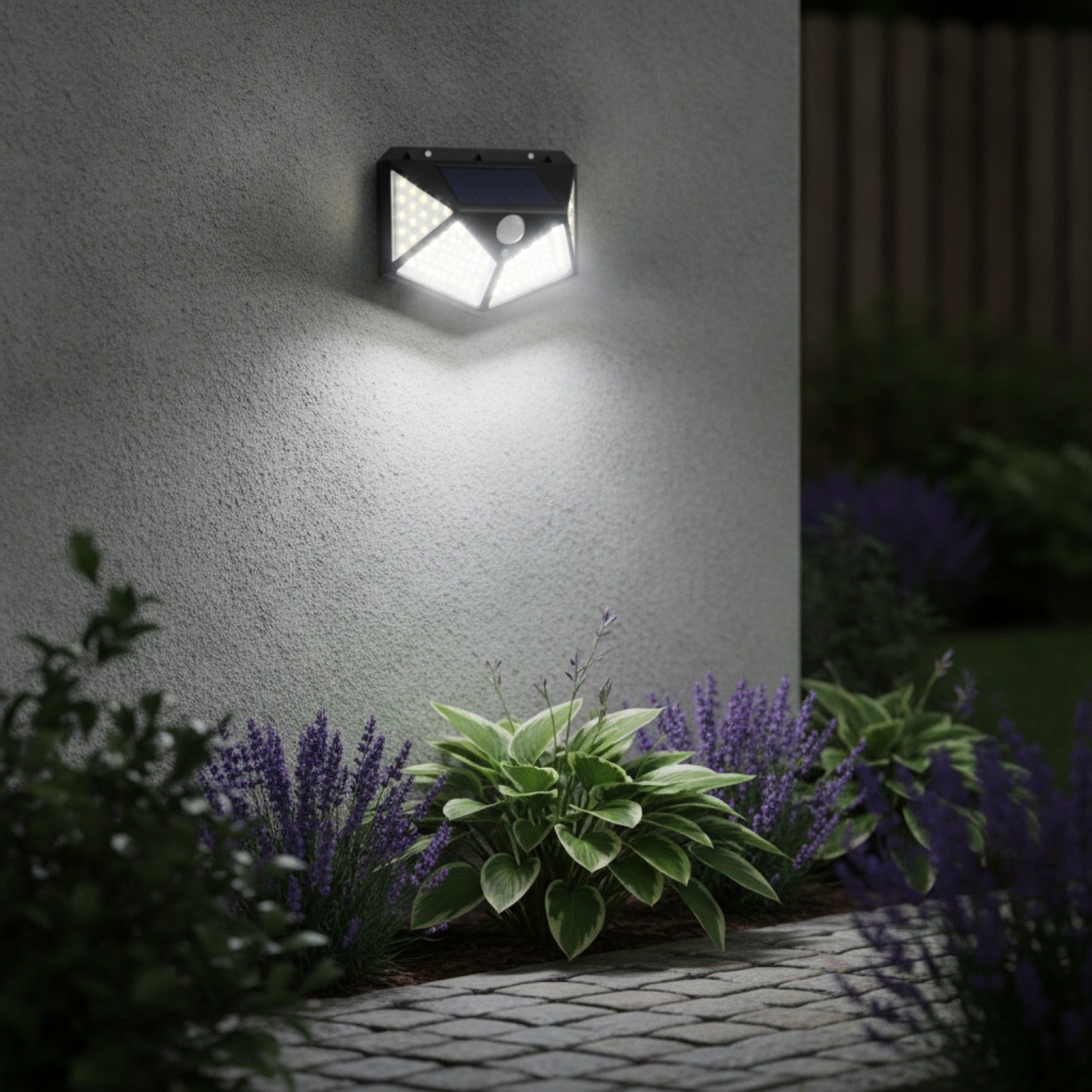 Applique Murale LED Extérieure 100 Leds avec Détecteur de Mouvement - Éclairage Jardin & Rue