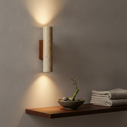 Applique Murale LED Wabi Sabi Jaune Marbre - Style Japonais pour Chevet, Salon, Escalier (Tailles 16-32cm)